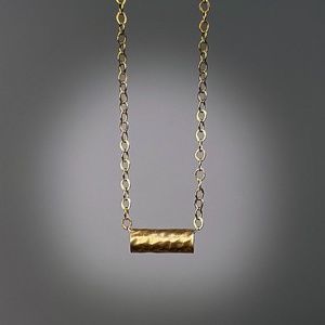 Gold Bar Necklace - "Strength"